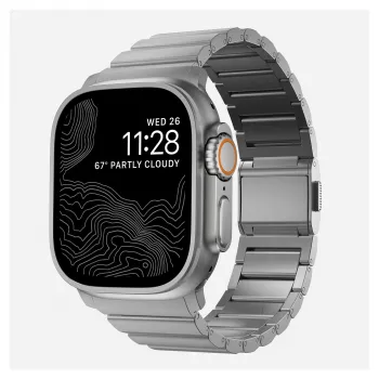 NOMAD Titāna siksna Apple Watch 46mm/49mm Sudraba