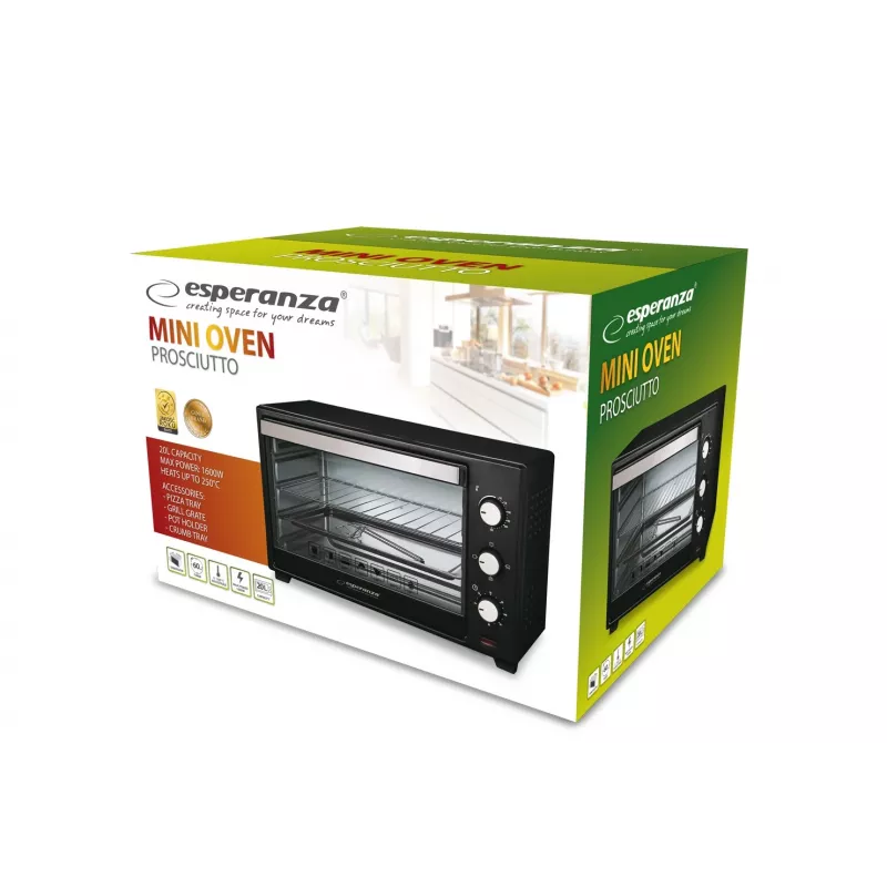 Esperanza EKO008 Mini krāsns 20 l 1600 W melna