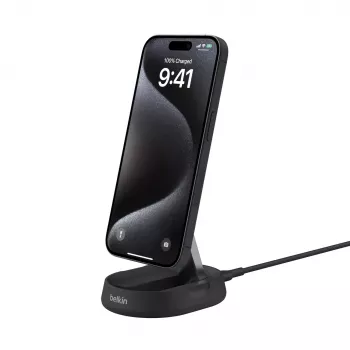 Bezvadu lādētājs Belkin BoostCharge Pro WIA008btBK ātrā uzlāde iekštelpām viedtālrunim melns