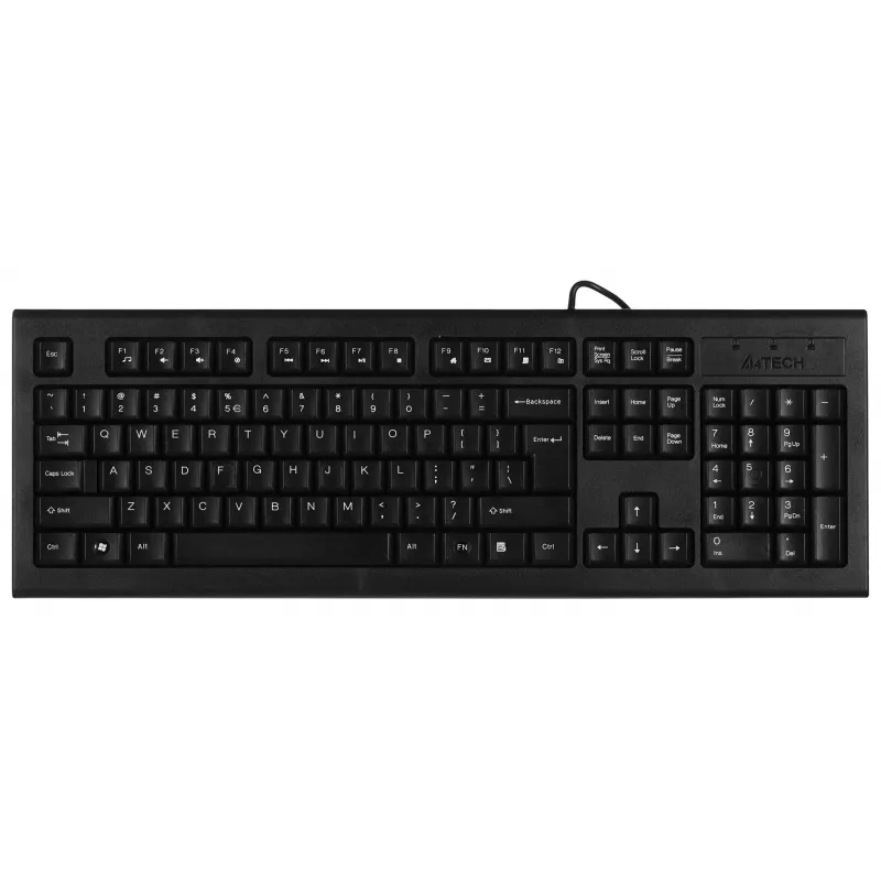 A4Tech KR-85 tastatūra USB QWERTY US English Melna