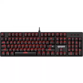 Mehāniskā tastatūra DEFENDER QUEST GK-596 — RGB fona apgaismojums, Anti-Ghosting, vadu savienojums, kompakts izkārtojums