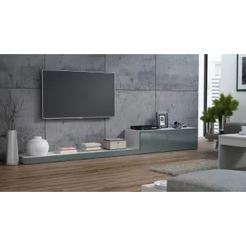 Cama TV statīvs LIFE 300/42/35 balts/pelēks glancēts