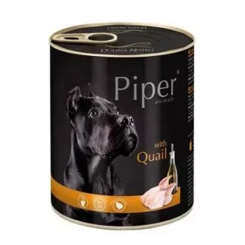 Mitrā suņu barība Dolina Noteci Piper Animals ar paipalām 800 g, bez graudiem, pieaugušiem suņiem, 78% mitrums