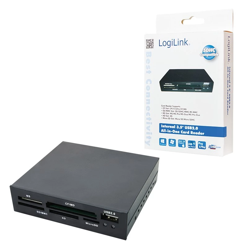 LogiLink CR0012 karšu lasītājs USB 2.0 iekšējais melns