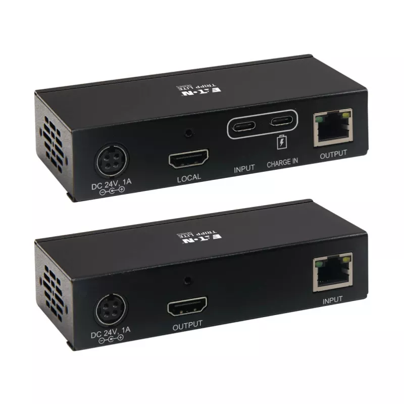 Eaton Tripp Lite Series USB-C uz HDMI pa Cat6 pagarinātāja komplekts ar KVM atbalstu, 4K 60Hz, 4:4:4, raidītājs/uztvērējs, USB, PoC, HDCP 2.2, līdz 230 pēdām, TAA - Video paplašinājums