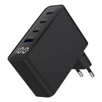 Gembird TA-UC-PDQC100LCD-01-BK mobilo ierīču lādētājs Klēpjdators, Viedtālrunis Melns Maiņstrāvas ātrā uzlāde Iekštelpām