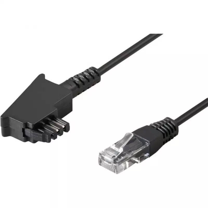 Wentronic Goobay - tālruņa kabelis - TAE-F (vīr.) - RJ-45 (vīr.) - 15 m - melns (51236)