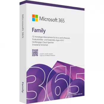Microsoft 365 Family Box Pack 1 gads Līdz 6 personām Android iOS Windows MacOS