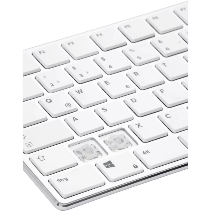 tastatūra Speedlink RIVA plāns Metal Scissor balta — vadu plānā šķērveida slēdžu tastatūra, balta
