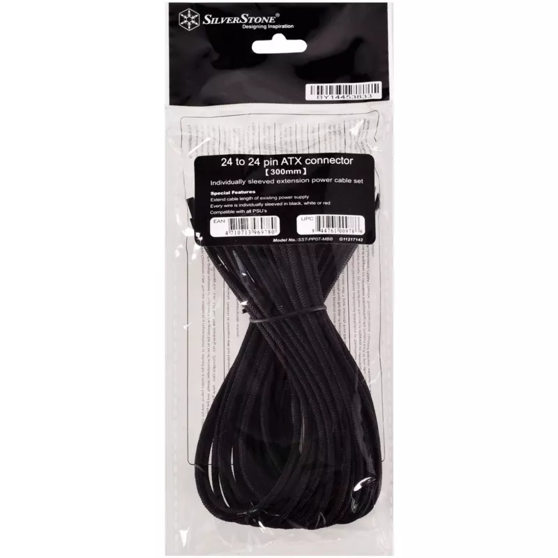 ATX 24-pin kabelis Silverstone SST-PP07-MBB 0,3 m