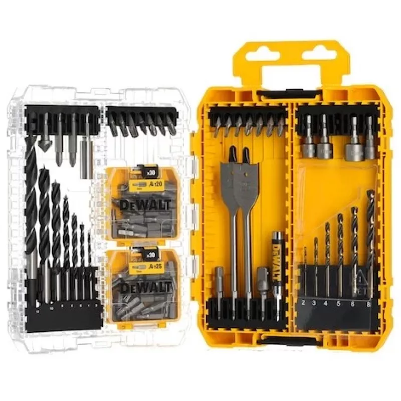 DeWalt komplekts ar 100 Pozi skrūvēm — stiprinājumu komplekts, dažādi izmēri kokam un metālam