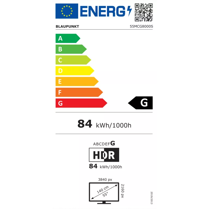 Blaupunkt Mini LED TV | 55MCG8000S | 55 inch | Smart TV | Google TV | Melns