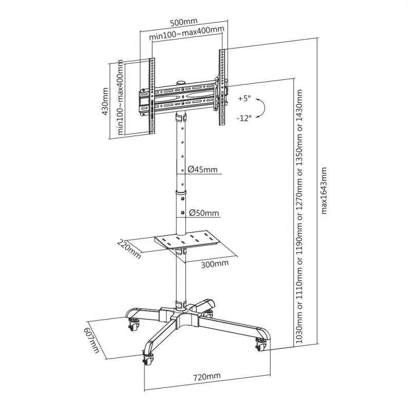 SBOX televizora sienas stiprinājums FS-224-2 32–55 collu ekrāniem, 35 kg slodze, VESA līdz 400×400