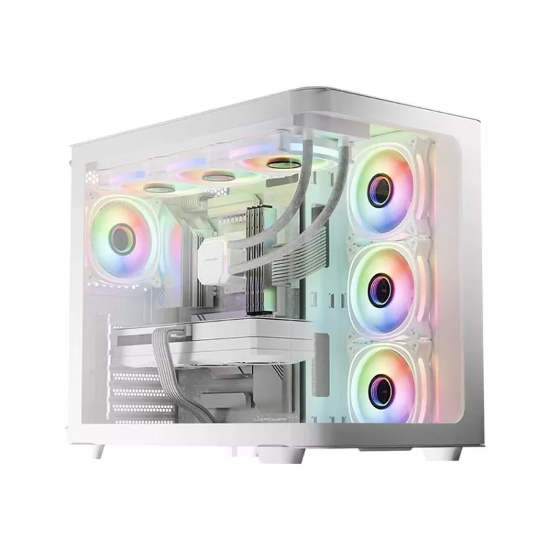 Datora korpuss Midi LC-Power Gaming 8001W Pro-Storm Light, ATX, melns