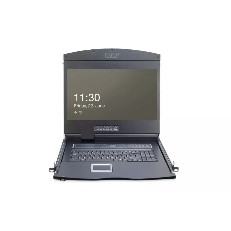 KVM konsole Digitus 19 collu LCD 8 portu VGA US tastatūra