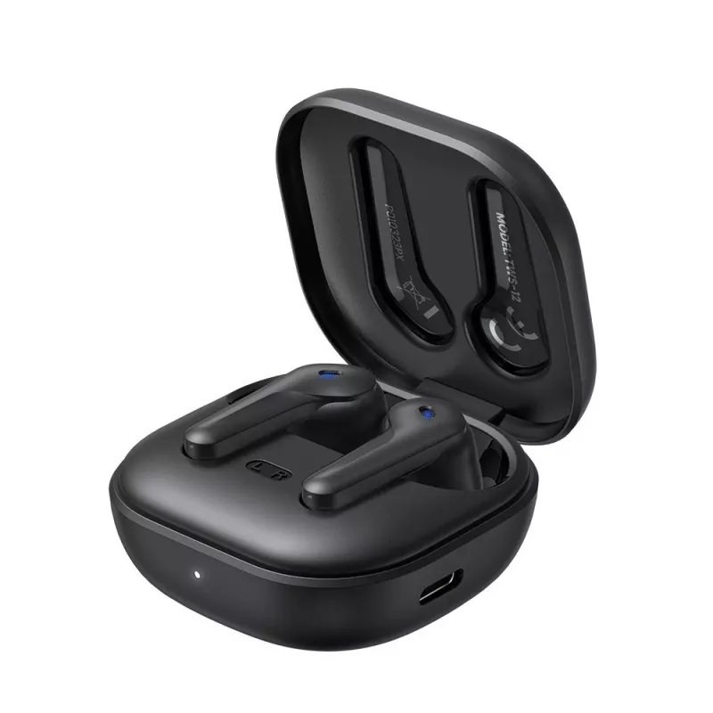 SAVIO in-ear TWS headset TWS-12, Bluetooth 5.3, built-in mic, Melns