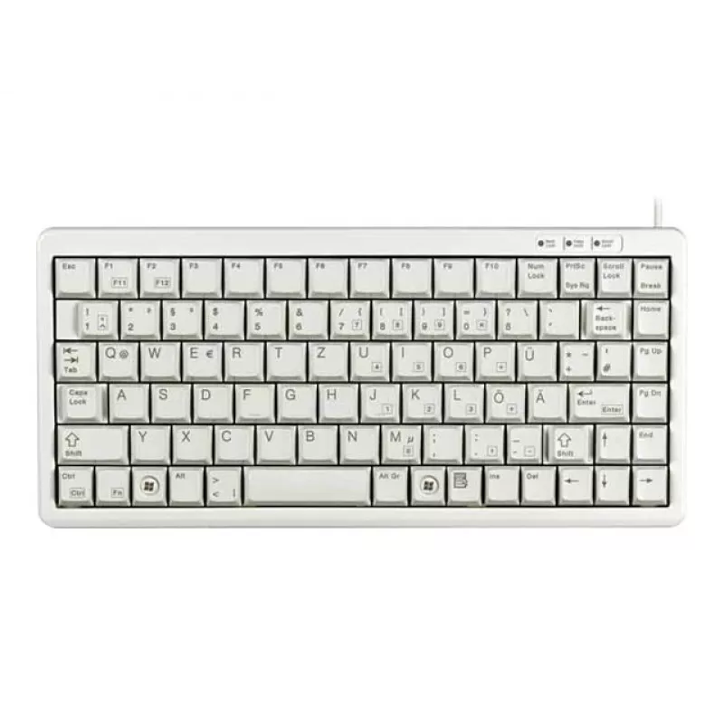 Cherry G84-4100 kompakta klaviatūra, gaiši pelēka, USB/PS/2