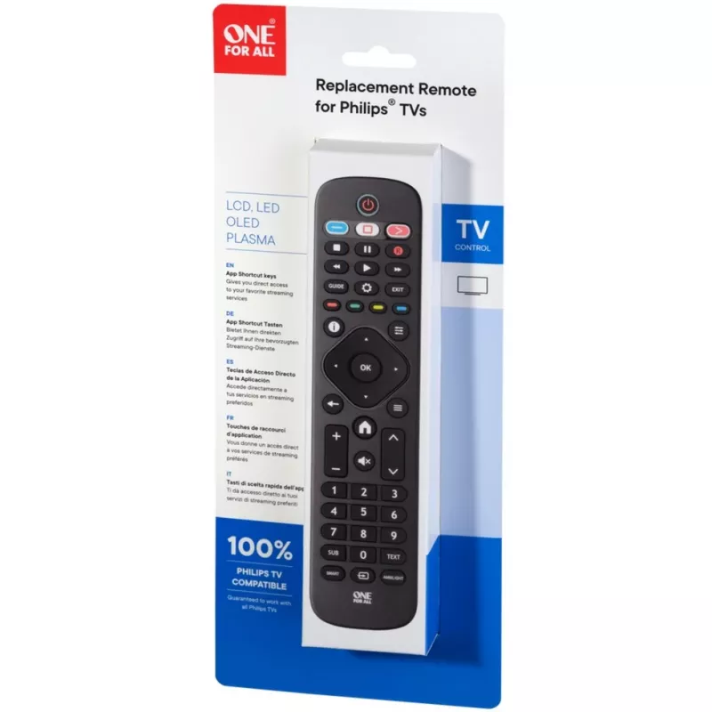 One For All TV rezerves tālvadības pultis Philips TV rezerves tālvadības pults