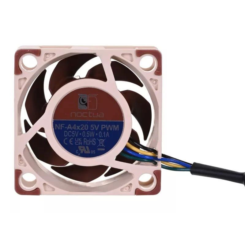 Noctua ventilators NF-A4X20 5V PWM — 40×20 mm, 5 V, 4-pin PWM, 1100–5000 apgr./min., 9,4 m³/h