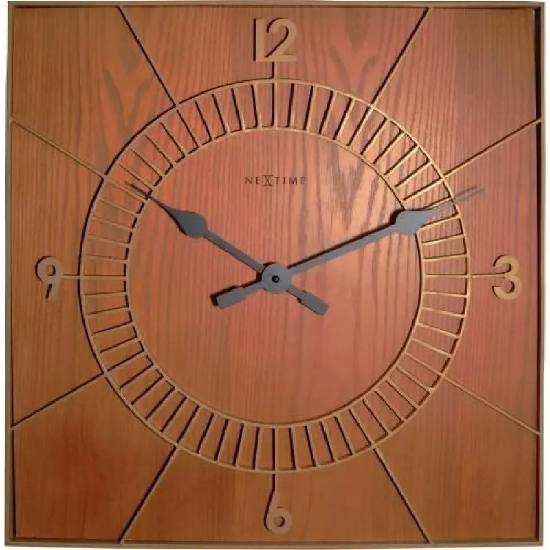 NeXtime klok 3112br Wood Square, 50x50 cm, sienas, brūns