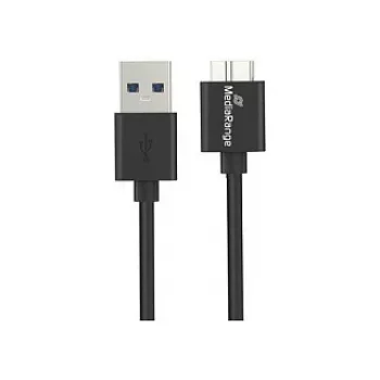 USB kabelis MediaRange MRCS240 — USB A uz Micro-USB B, USB 3.2 Gen 1 (3.1 Gen 1), 1.8 m, melns