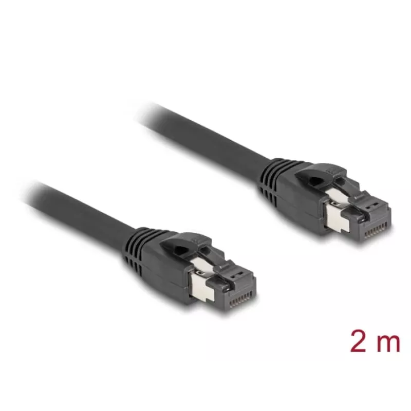 DeLOCK RJ45 tīkla kabelis Cat.8.1 S/FTP 2m 40Gbps Melns