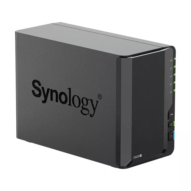 Synology DS225+ 2 Bay NAS galddators Intel® Celeron® J4125 2 GB DDR4 Synology DSM Melns - tikai Synology HDD