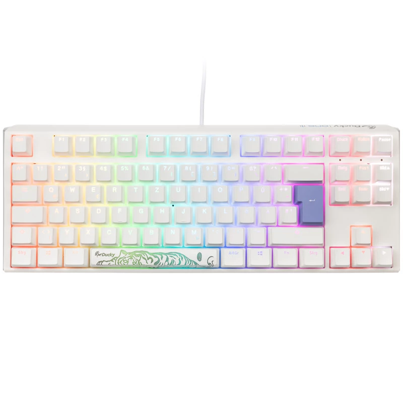 Ducky One 3 Classic Pure Balts TKL Gaming RGB LED - MX-Brown tastatūra USB vācu balta (DKON2187ST-BDEPDPWWWSC1)