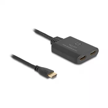 DeLOCK HDMI pārslēgs 2 x HDMI ieeja uz 1 x HDMI izeja 8K 60 Hz iebūvēts 50 cm kabelis