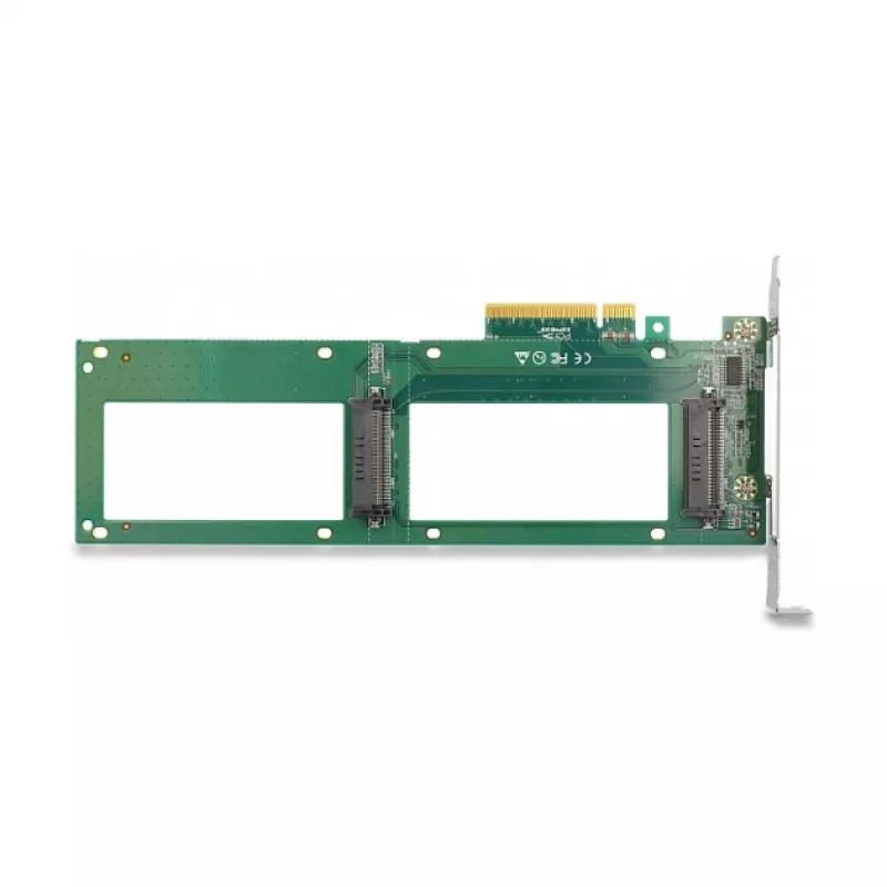 DeLOCK PCI Express 4.0 x8 karte ar 2 iekšējiem U.2 NVMe SFF-8639 portiem, bifurkācija