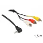 Video kabeļa adapteris DeLOCK 84504 1,5 m 3,5 mm 3 x RCA melns