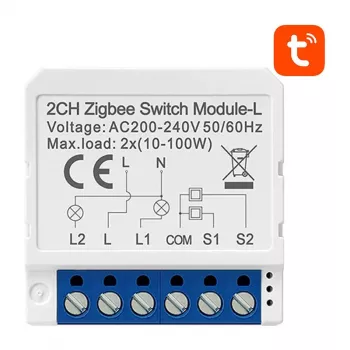 Viedais slēdža modulis Avatto LZWSM16-W2 ZigBee — nav nepieciešams neitrāles vads, sienas iebūvējamais releja modulis