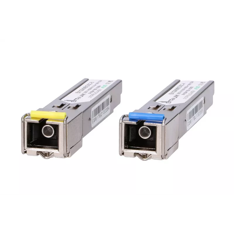 SFP WDM optisko raiduztvērēju pāris Extralink 1.25G 1310/1550nm vienmoda 3km SC DOM