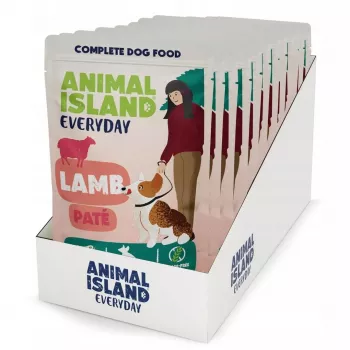 Slapjā suņu barība animal island Everyday Lamb 10×150g paciņa — pilnvērtīga pieaugušo suņu barība, 81% mitruma, 9% olbaltumvielu, 6% tauku