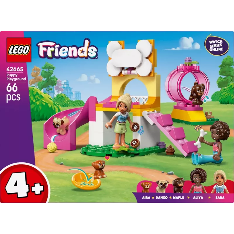LEGO Friends Kucēnu rotaļu laukuma konstruktors 42665, 66 gab., 2 minifigūras, vecums 4+