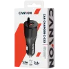 CANYON autolādētājs C-033 2.4A/USB-A ar iebūvētu Lightning savienotāju, melns