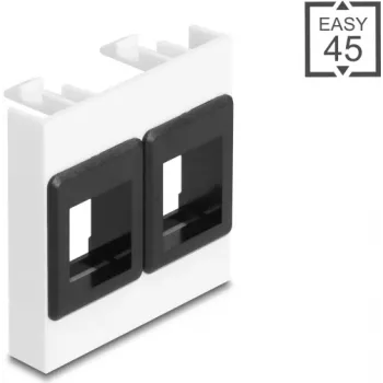 Montāžas rāmis DELOCK Easy 45 2x Keystone turētāji 45x45 mm balts/melns