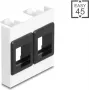 Montāžas rāmis DELOCK Easy 45 2x Keystone turētāji 45x45 mm balts/melns