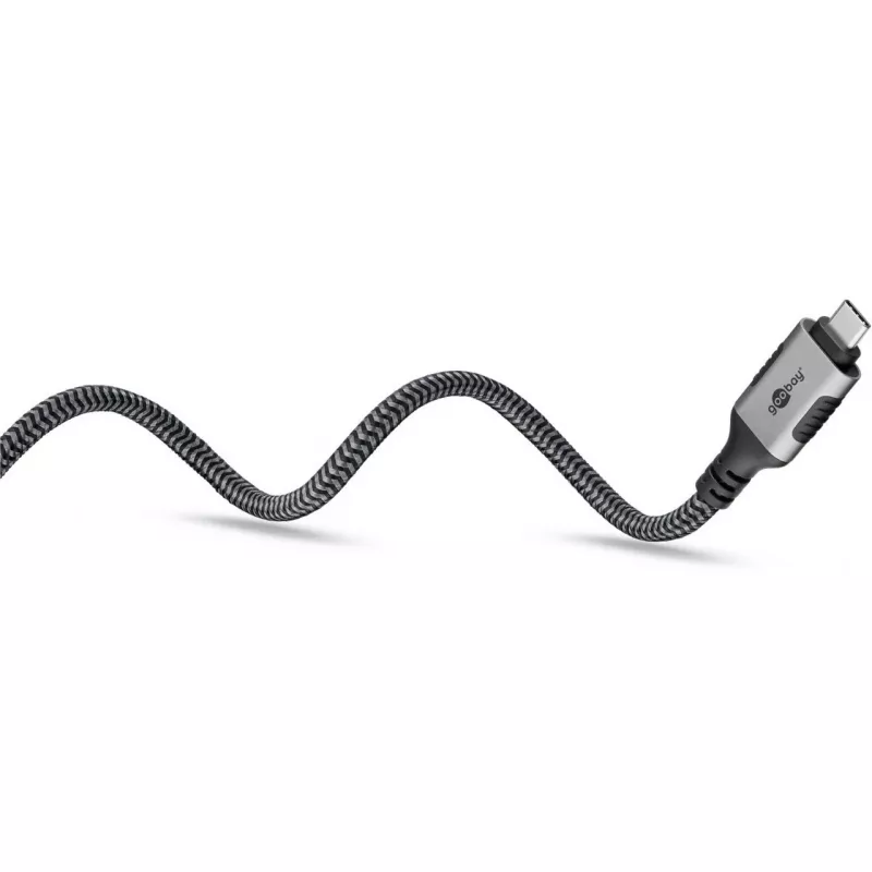 Ethernet-kabelis USB-C 3.2 Gen2 Plug > RJ-45 Plug, LAN-Adapter Melns/Sudraba, 1,5 Meter, braided textile jacket