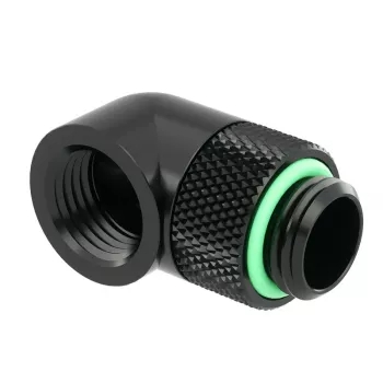 Barrow adapteris 90 grādi G1/4 AG uz G1/4 IG - grozāms, melns (TWT90-v2.5 b)