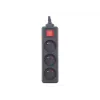 Gembird EG-PSU3F-01 pārsprieguma aizsargs Melns 3 AC kontaktligzdas 230 V 0,6 m