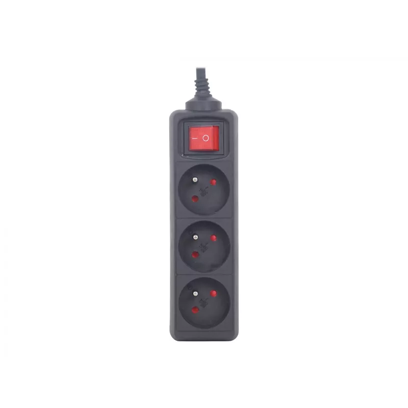 Gembird EG-PSU3F-01 pārsprieguma aizsargs Melns 3 AC kontaktligzdas 230 V 0,6 m