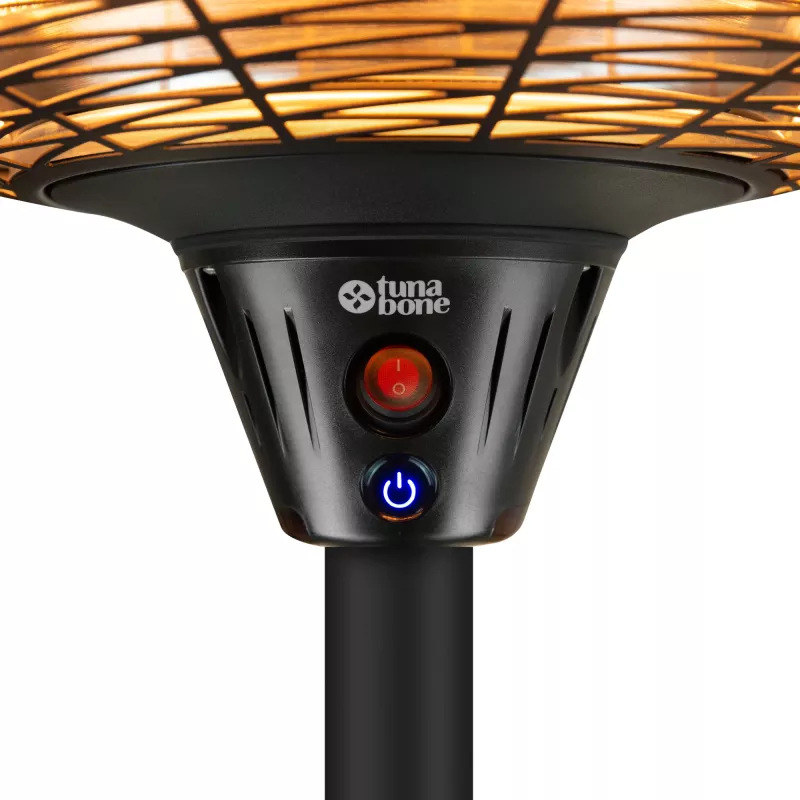 Elektriskais stāvošais infrasarkanais terases sildītājs TARGUS TB2068S-01, 2000 W, 3 jaudas līmeņi, IP45, līdz 20 m²