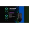 Vadu apsildāmā spēļu pele ActiveJet AMY-W390 — piemērota abām rokām, optiskā 2000 DPI, USB Type-A, 4 pogas, melna