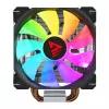 CPU dzesētājs SAVIO SAVGCOVORTEXX2ARGB ar 4 siltuma caurulēm, 120 mm ARGB ventilatoru, melns