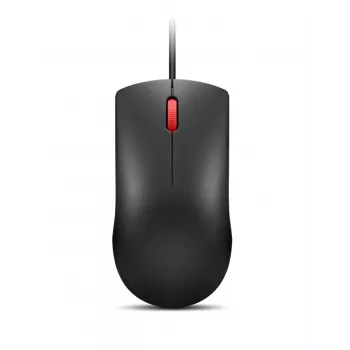 Vadu USB-A pele Lenovo 120 — melna, piemērota abām rokām, 1600 DPI, 3 pogas, 1,5 m kabelis