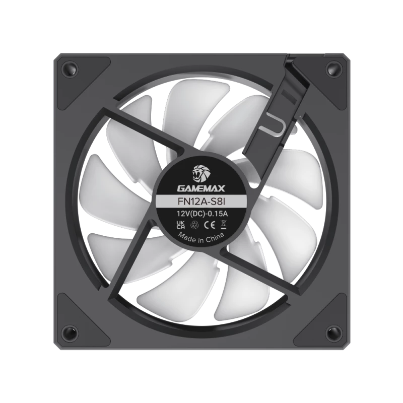 Gamemax | Korpusa ventilators | FN12A-S8I | Melns