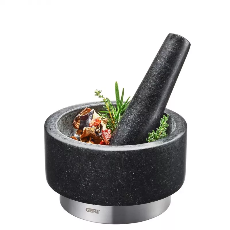 Piesta GEFU 35300 melna nerūsējošais tērauds granīts 14 cm