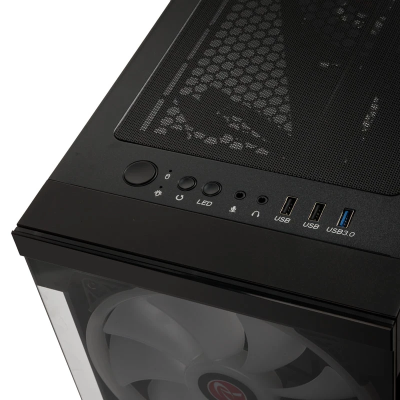 SILENOS PRO melnā versija ar ARGB ventilatoru un rūdītu stiklu