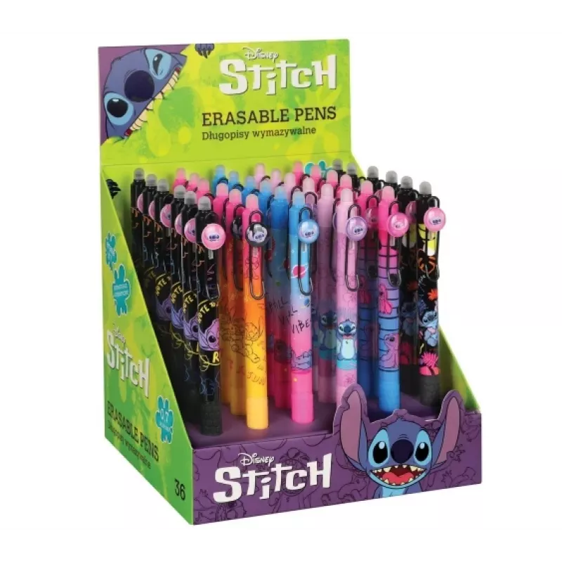 Izvelkama gumijota dzēšamā pildspalva CoolPack Disney Stitch melna